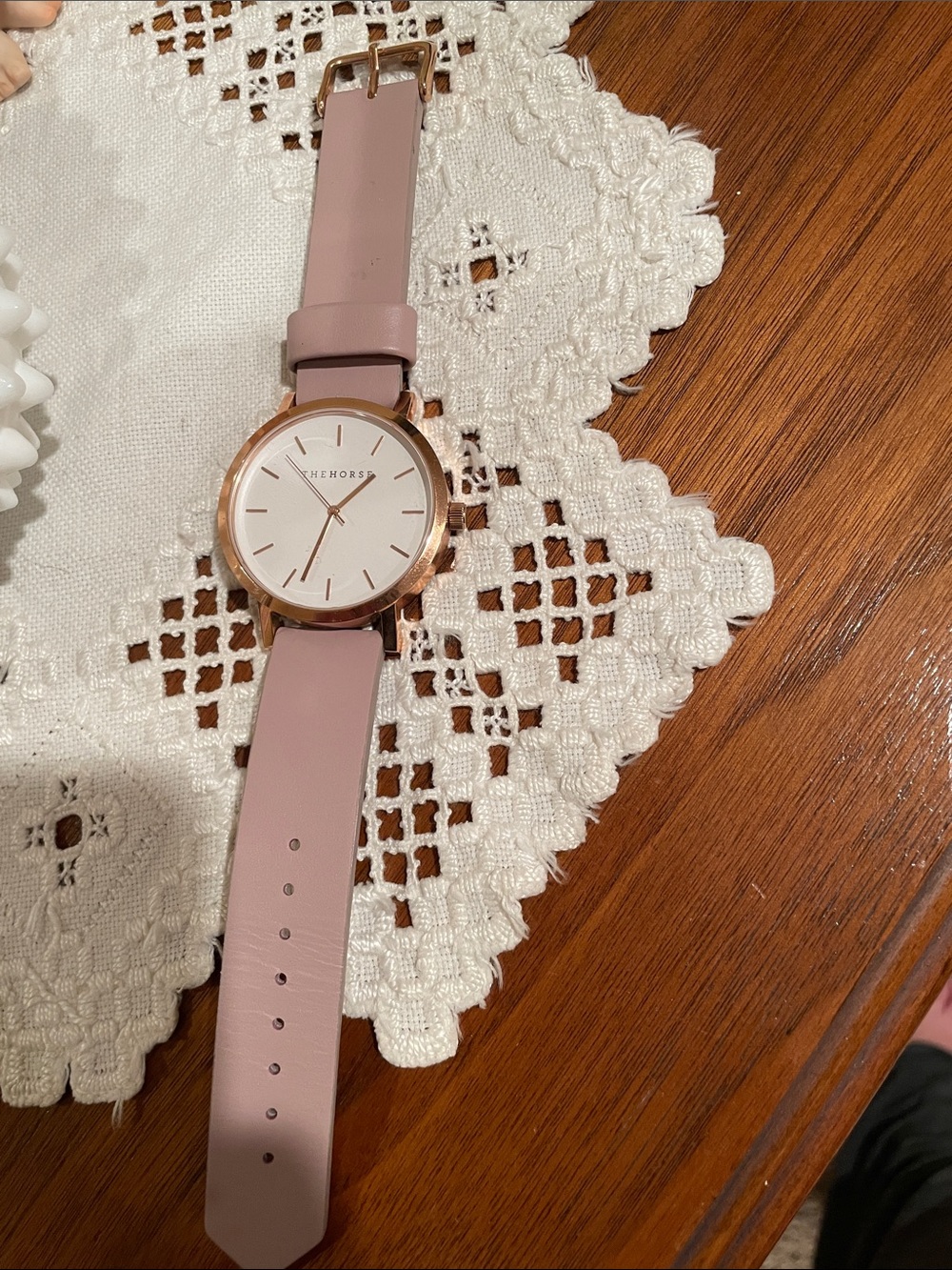 The Horse Rose Gold Case Blush Pink Leather Watch